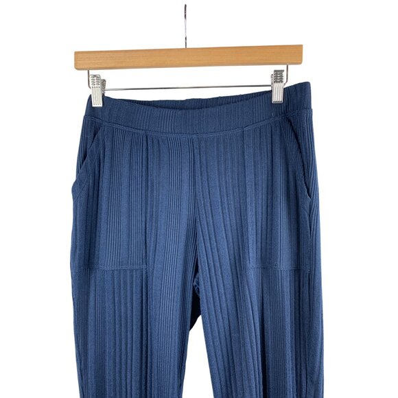 Cuddl Duds Small Ribbed Navy Pants With Pocket - Picture 3 of 5